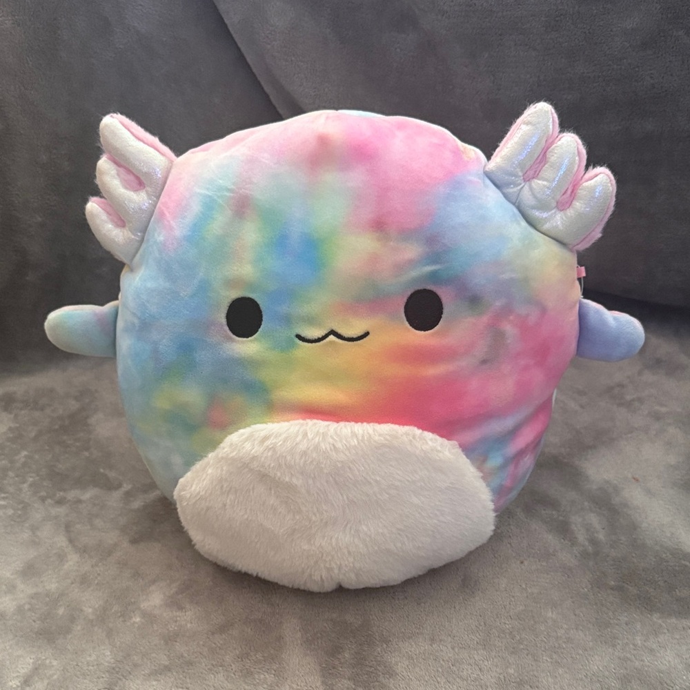 Pastel Rainbow Axolotl Plush Pillow
